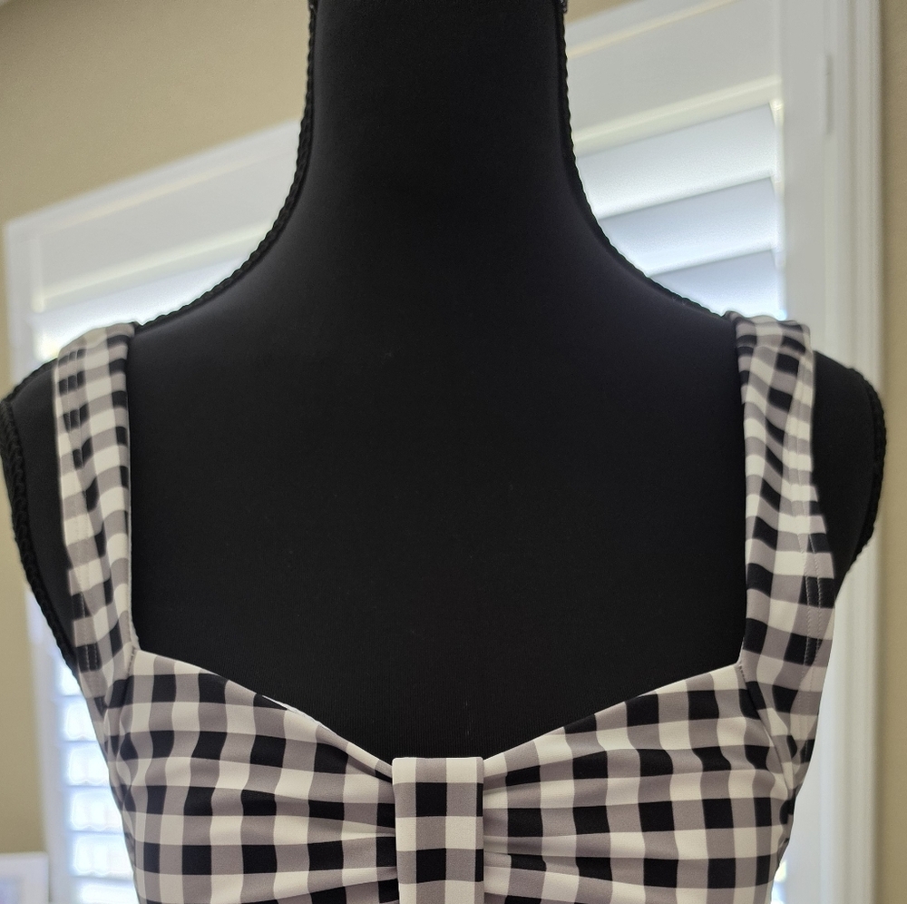 Cupshe Black And White Check Bathing Suit